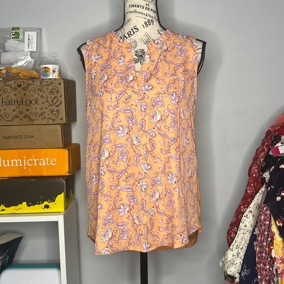 Papermoon SMALL Fayette Mixed Material Blouse - Stitch Fix Floral Sleeveless Top - Picture 13 of 13